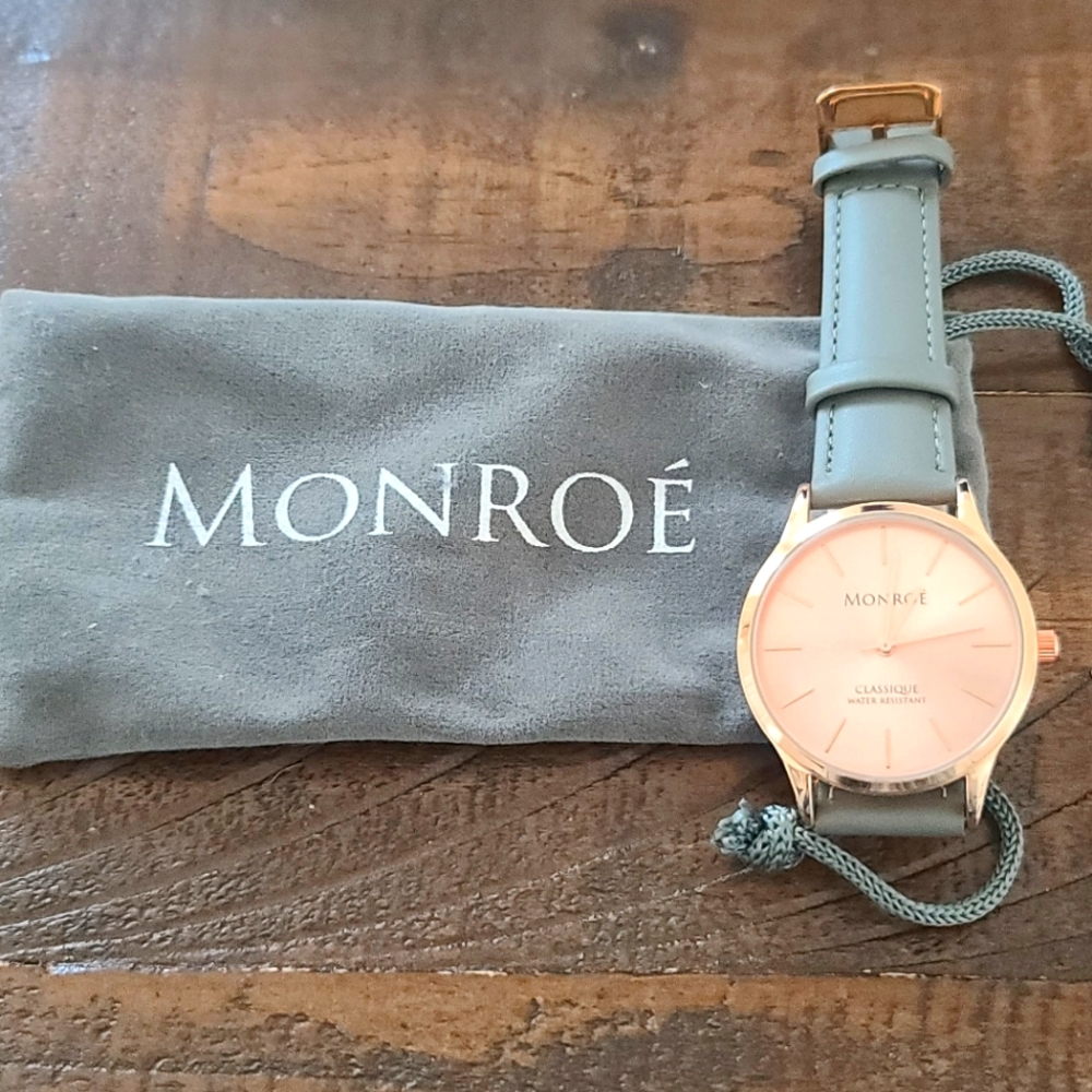 NEW Monroe Gray Rose Gold Watch